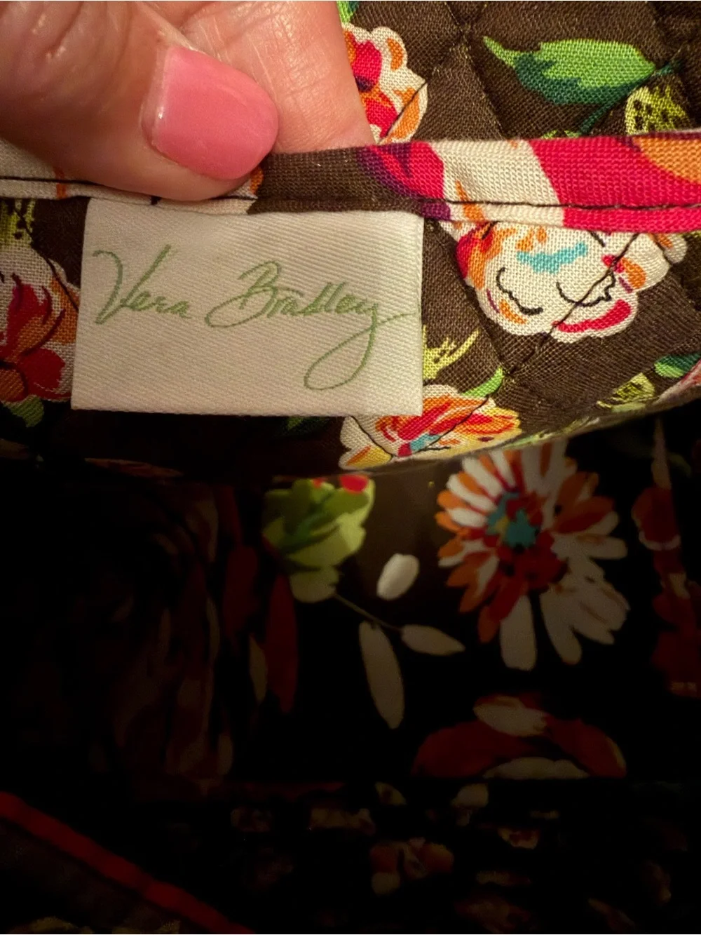 Rare Retired Vera Bradley “English Rose” Quilted Classic Toggle Tote